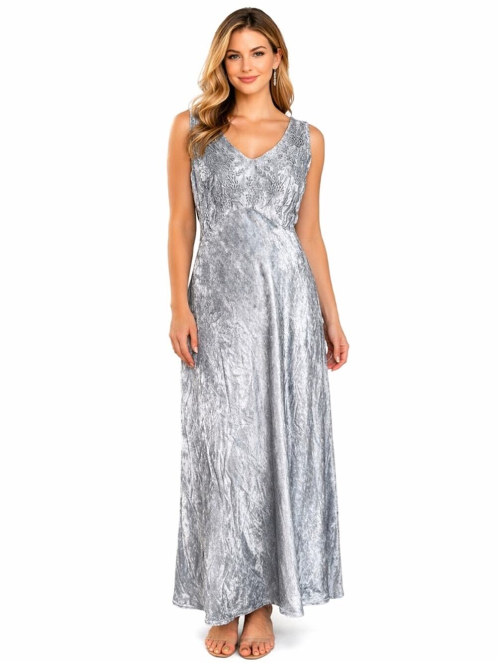 Y2K Nostalgia Crushed Velvet Rayon Embroidered Fairy Boho Maxi Dress Size L NWT
